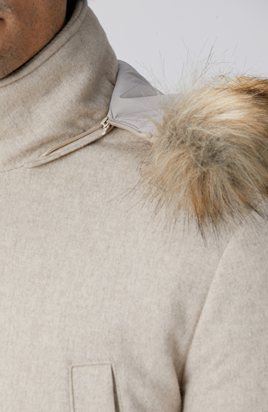 Taş Yün Kaşmir Karışımlı Casual Kaban