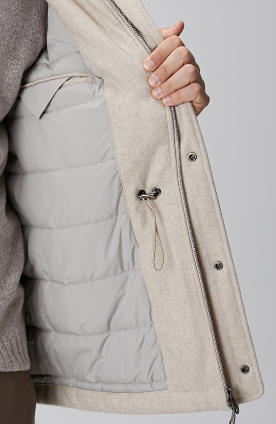 Taş Yün Kaşmir Karışımlı Casual Kaban