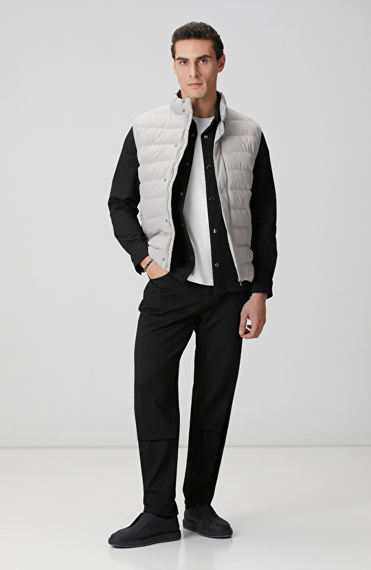 Siyah Diyagonal Dış Gömlek