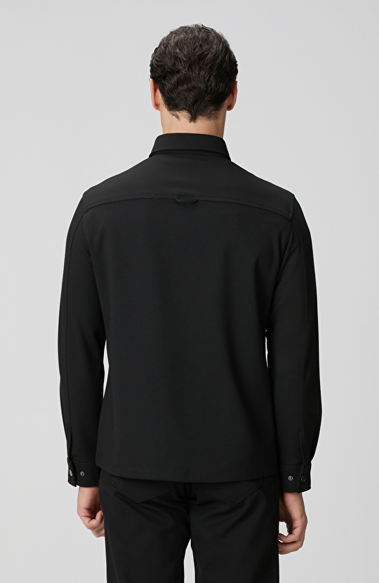 Siyah Diyagonal Dış Gömlek