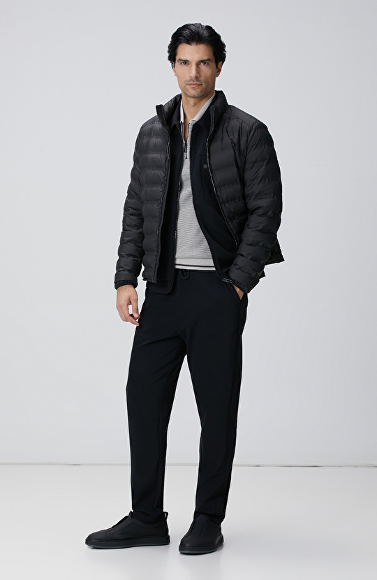 N-Tech Taş Polo Yaka Petek Desenli Triko Kazak