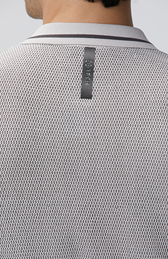 N-Tech Taş Polo Yaka Petek Desenli Triko Kazak