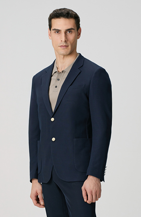 Lacivert Armürlü Ceket