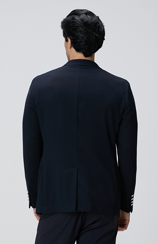 Siyah Armürlü Blazer Ceket