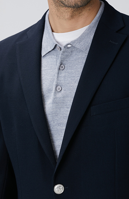 Siyah Armürlü Blazer Ceket