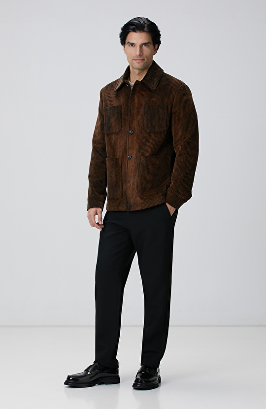 Kahverengi Fitilli Coat Ceket