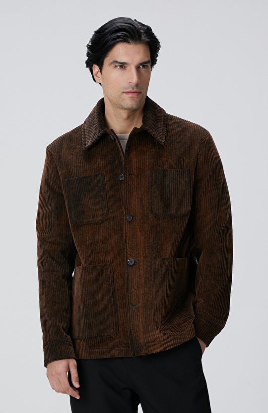 Kahverengi Fitilli Coat Ceket