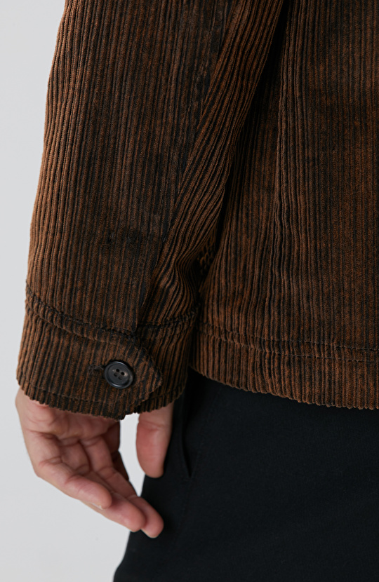 Kahverengi Fitilli Coat Ceket