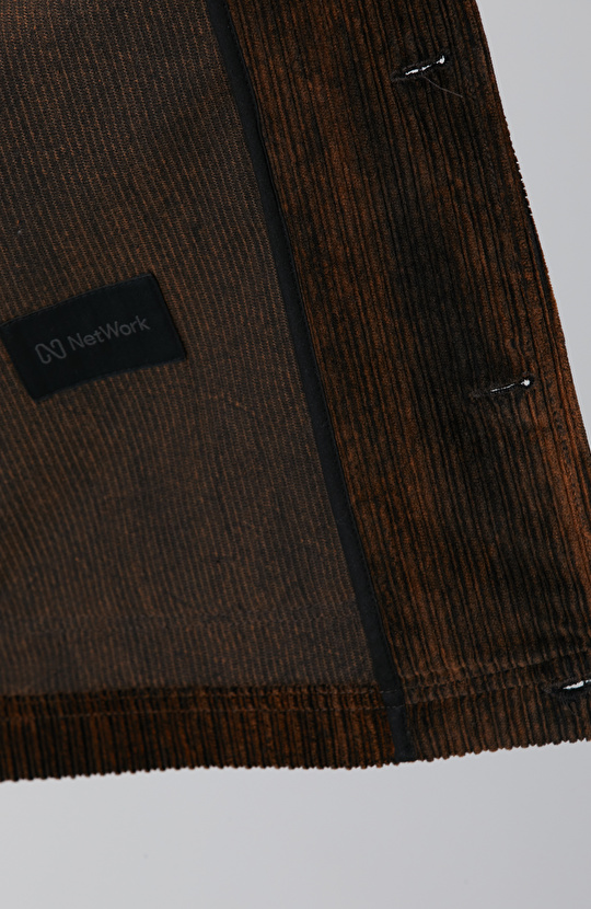 Kahverengi Fitilli Coat Ceket