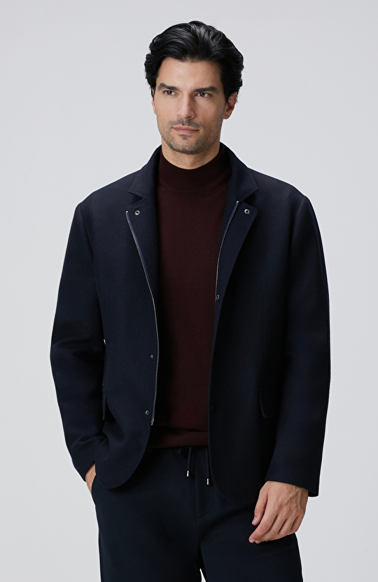 Lacivert Yün Karışımlı Ceket Lacivert Yün Karışımlı Ceket