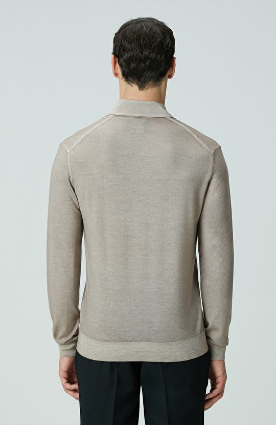 Limited Bej Melanj Yün Triko Kazak