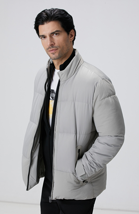 N-Tech Taş Dik Yaka Puffer Mont