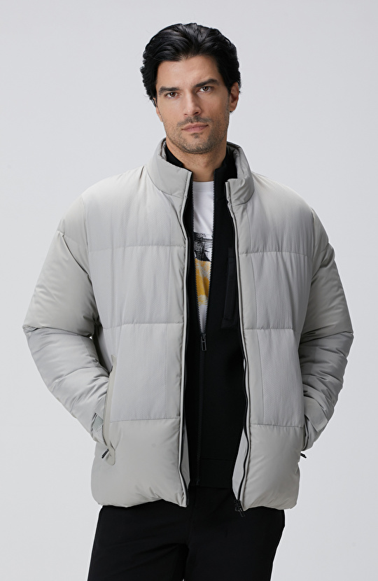 N-Tech Taş Dik Yaka Puffer Mont