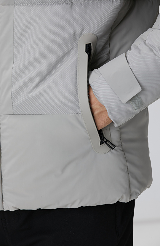 N-Tech Taş Dik Yaka Puffer Mont