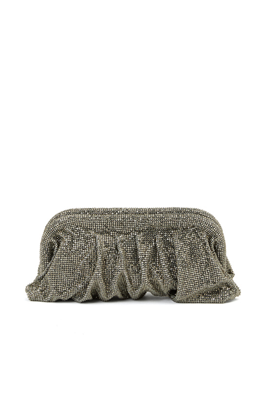 Platin Taşlı Kadın Clutch