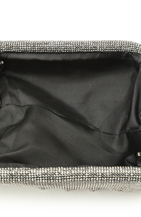 Platin Taşlı Kadın Clutch