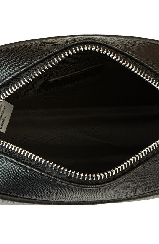 Siyah Erkek Suni Deri Kozmetik Çantası