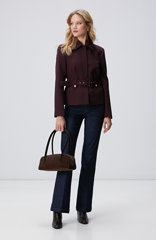 Vişne Kemer Detaylı Ceket