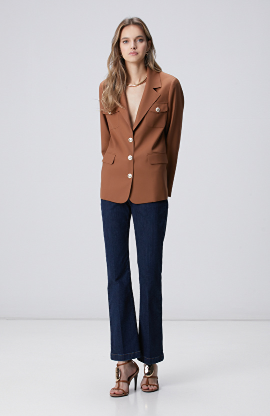 Camel Yün Karışımlı Ceket