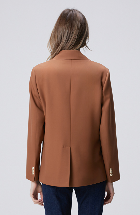 Camel Yün Karışımlı Ceket