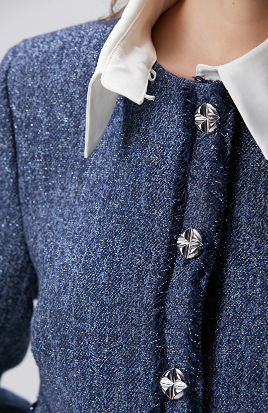 Lacivert Desenli Ceket