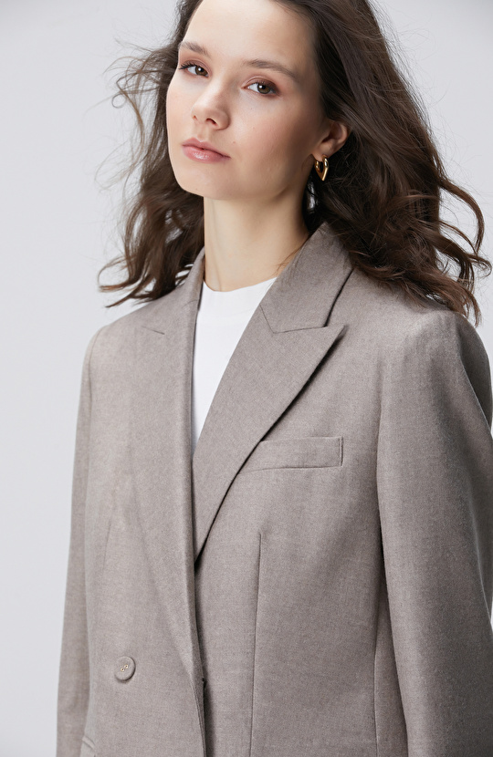 Limited Vizon Kaşmir Karışımlı Yün Ceket