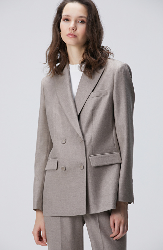 Limited Vizon Kaşmir Karışımlı Yün Ceket