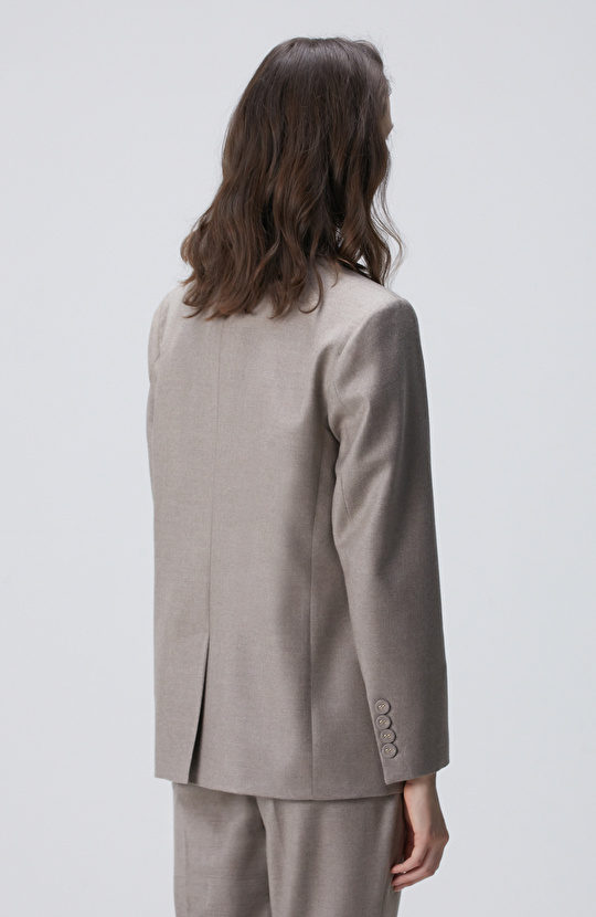 Limited Vizon Kaşmir Karışımlı Yün Ceket