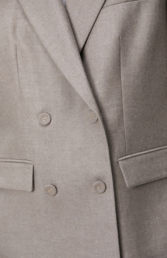 Limited Vizon Kaşmir Karışımlı Yün Ceket