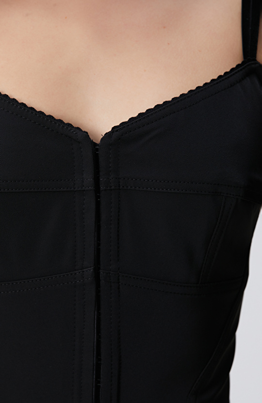 Siyah Agraflı Büstiyer