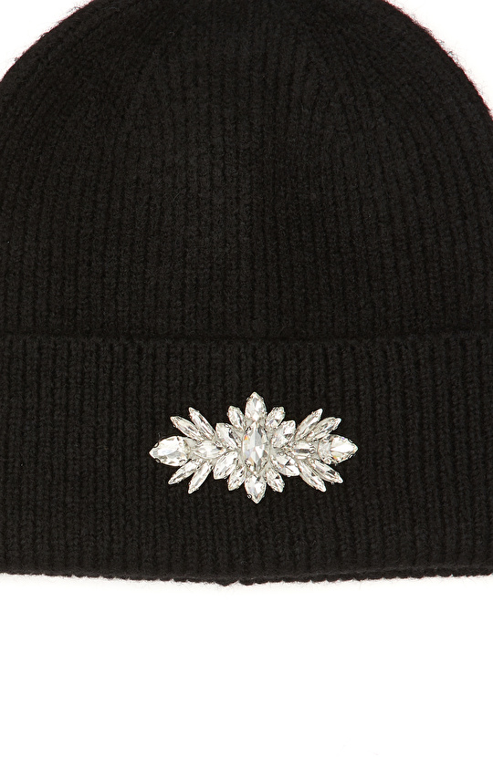 Siyah Kadın Yün Karışımlı Bere