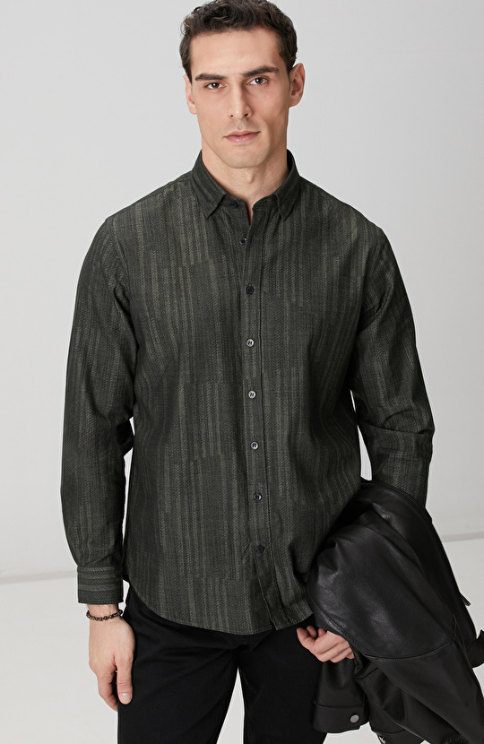 Haki Baskılı Gömlek