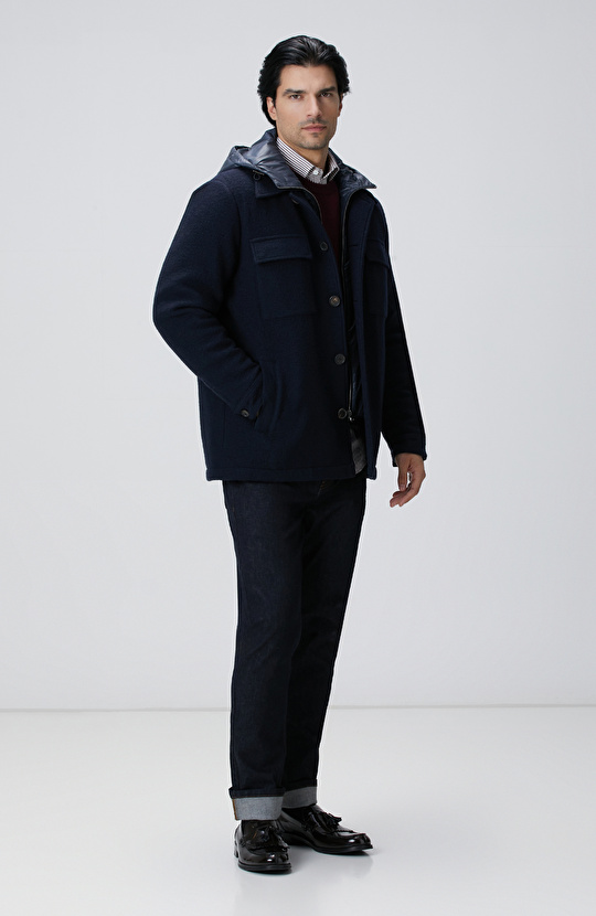 Bordo Çizgi Desenli Gömlek