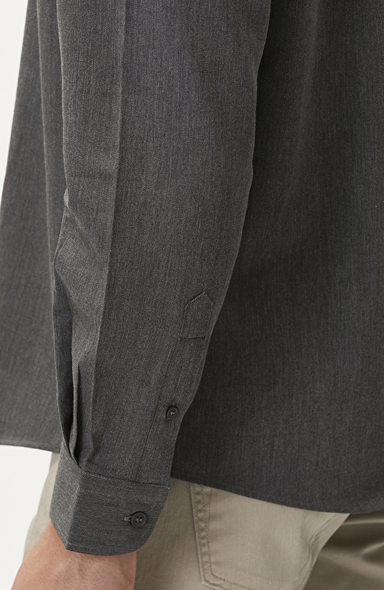 Anthracite Diagonal Wool Blend Shirt