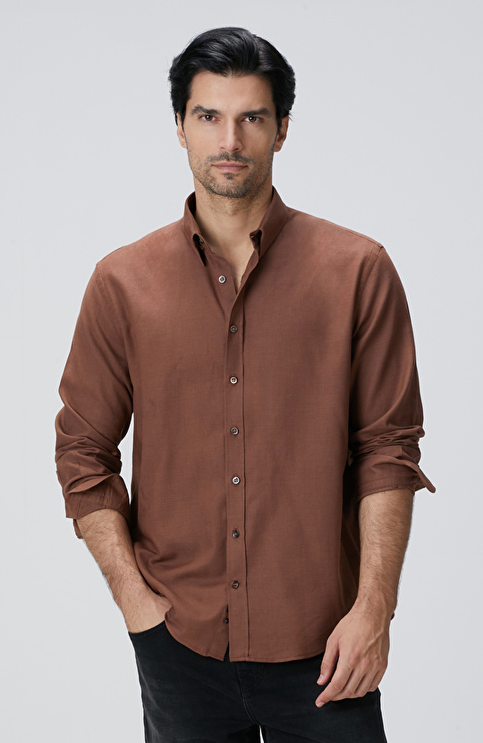 Kiremit Flanel Comfort Gömlek