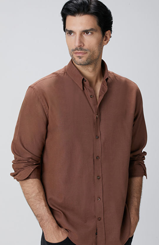 Kiremit Flanel Gömlek