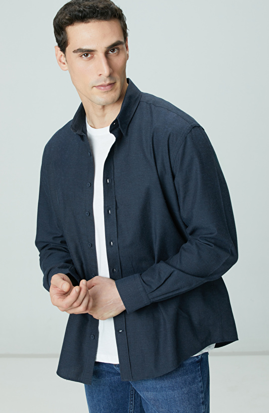 Lacivert Flanel Gömlek