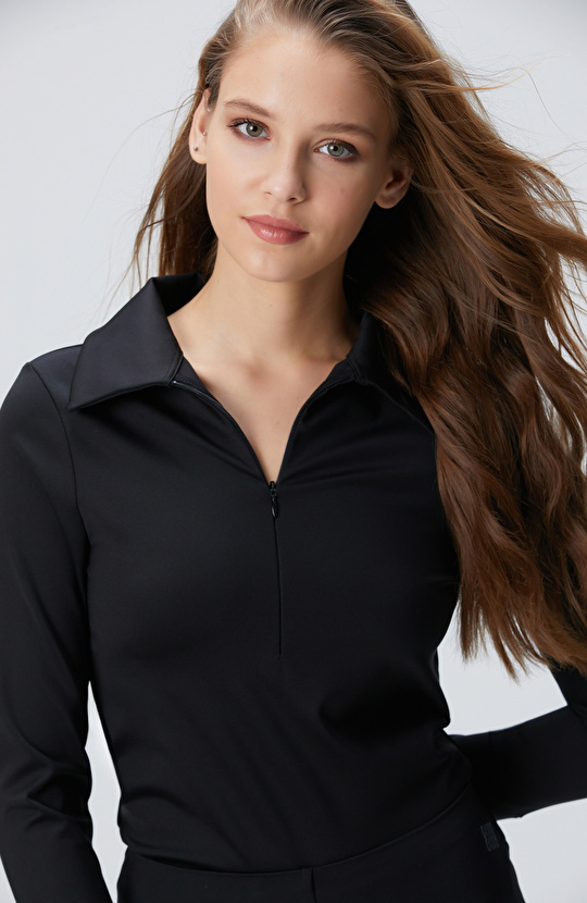 N-Tech Siyah Örme Bluz