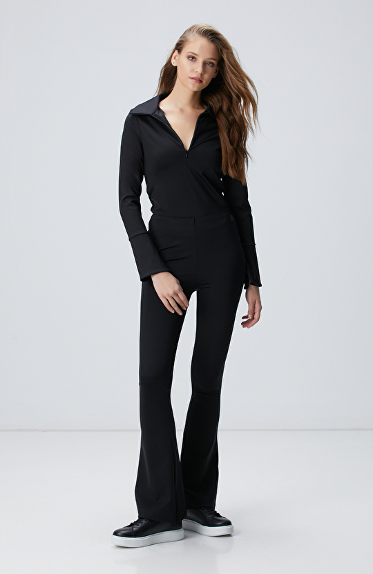 N-Tech Siyah Örme Bluz