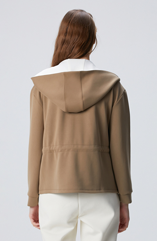 Haki Model Karışımlı Örme Ceket