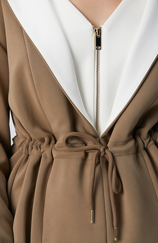 Haki Model Karışımlı Örme Ceket