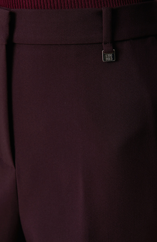 Vişne Paçası Yırtmaçlı Pantolon