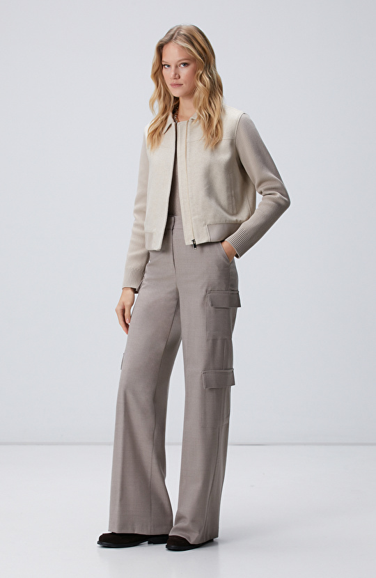 Bej Yün Karışımlı Pantolon Bej Yün Karışımlı Pantolon