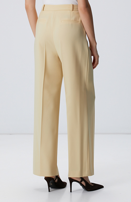 Sarı Yün Karışımlı Pantolon