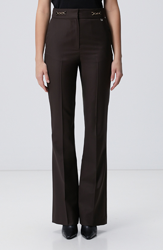 Acı Kahve Yün Karışımlı Pantolon