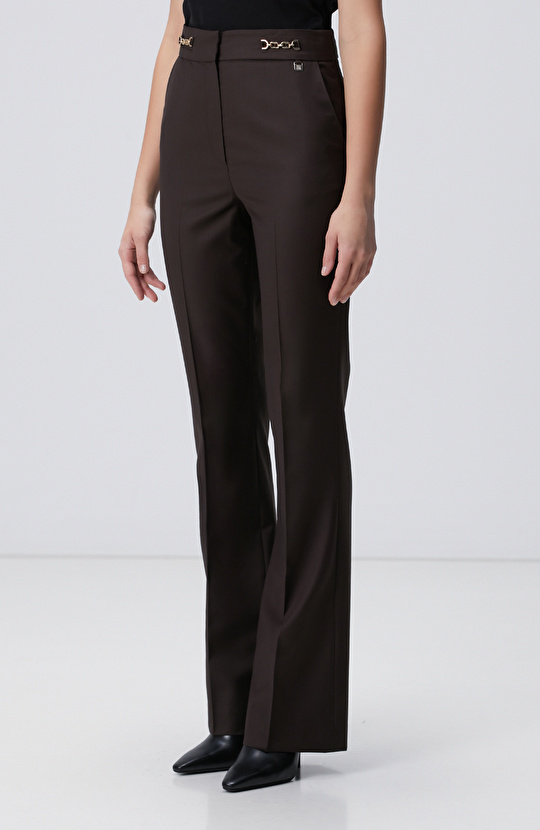 Acı Kahve Yün Karışımlı Pantolon