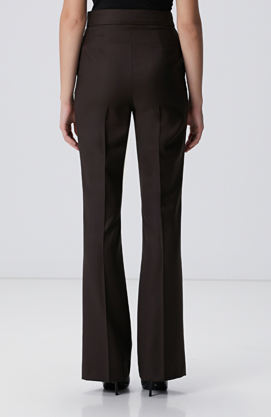 Acı Kahve Yün Karışımlı Pantolon