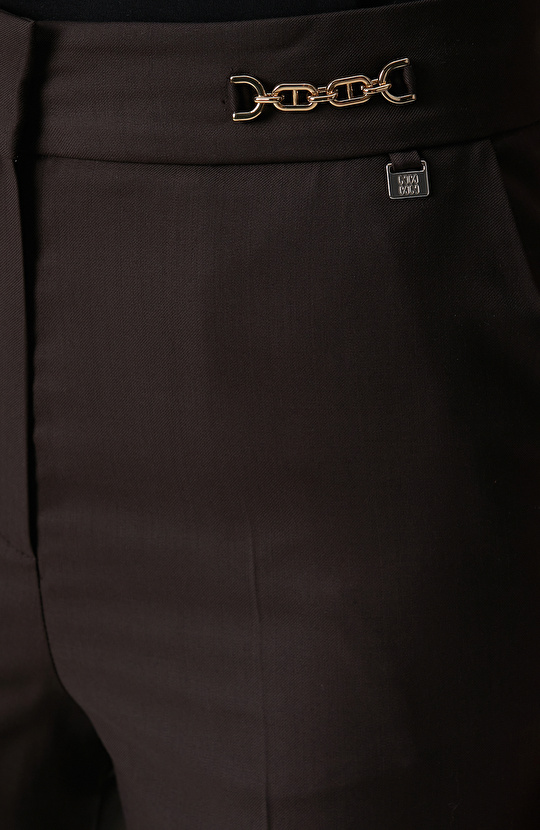 Acı Kahve Yün Karışımlı Pantolon