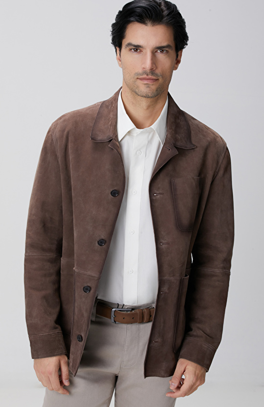 Kahverengi Nubuk Deri Ceket