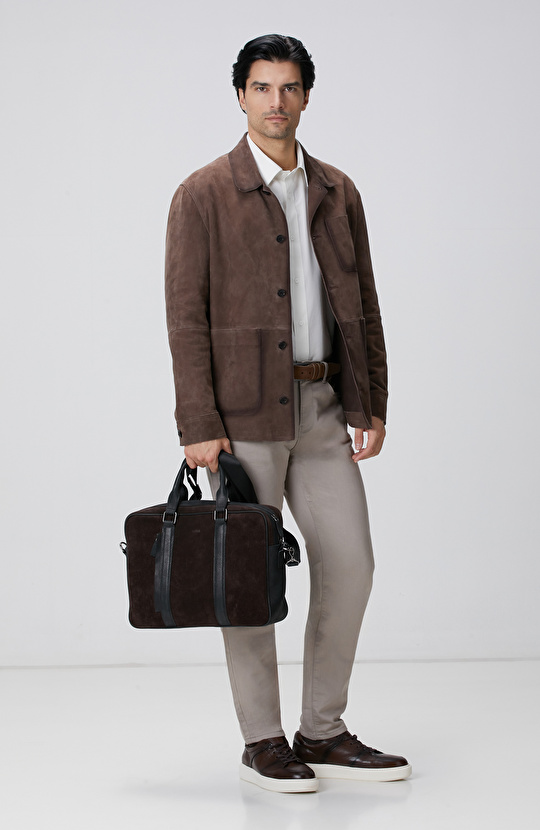 Kahverengi Nubuk Deri Ceket